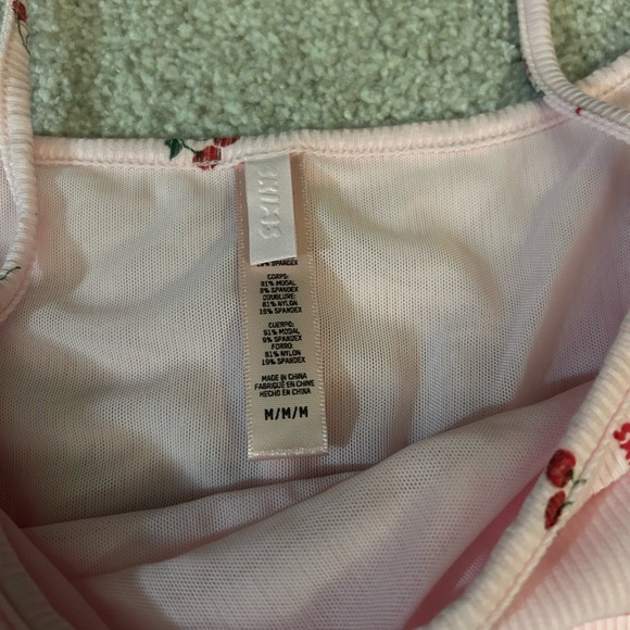 SHEIN Pink Cherry Print Chemise - Picture 4 of 7